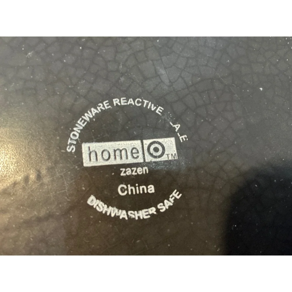 Target Home Zazen Square Stoneware Plates Teal Reactive Glaze Set of 2 Modern